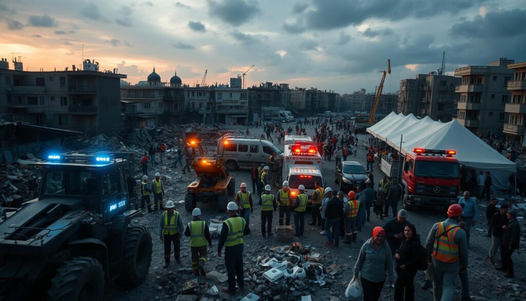 Emergency response earthquake efforts in South America