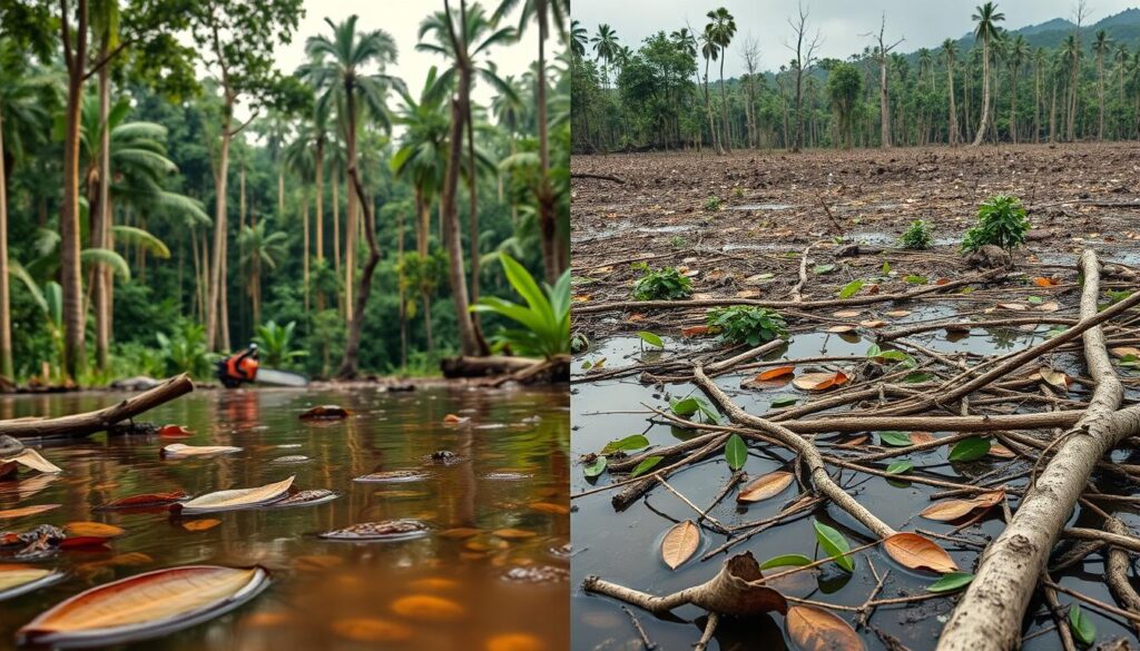 Environmental degradation and disease transmission