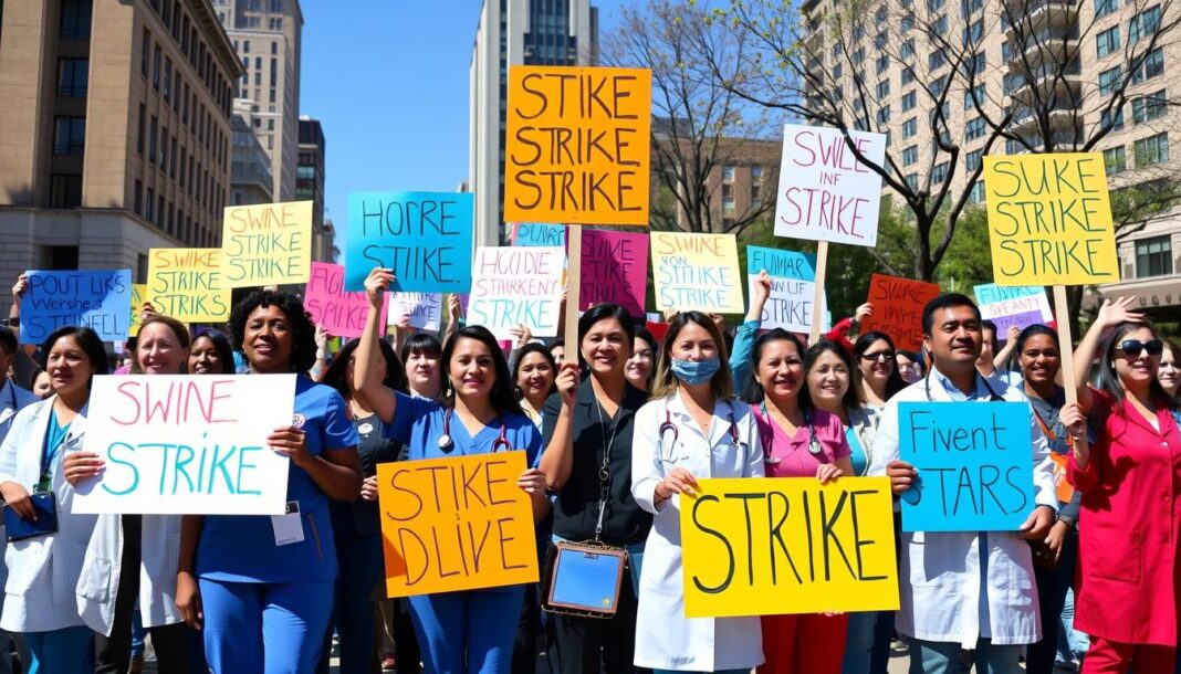Healthcare Workers Strike for Pay Raise