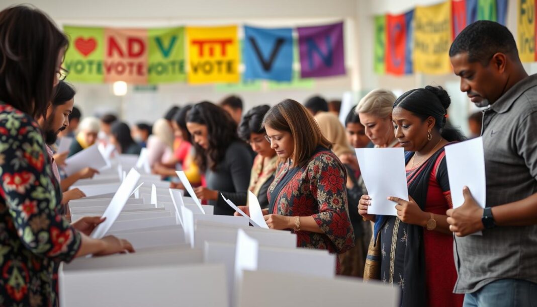 Voters participating in referendum