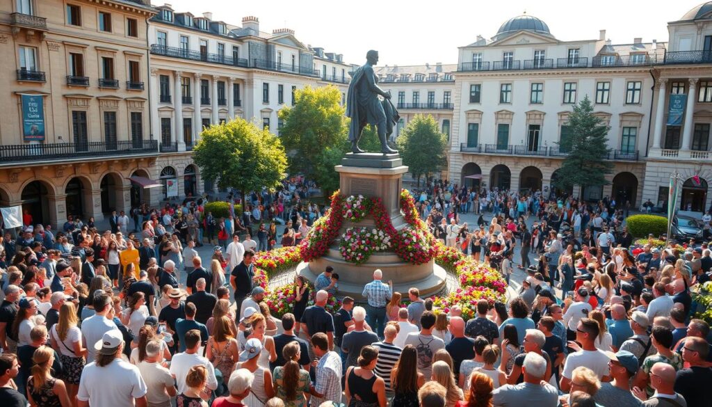 iconic sculpture renovation at public ceremony